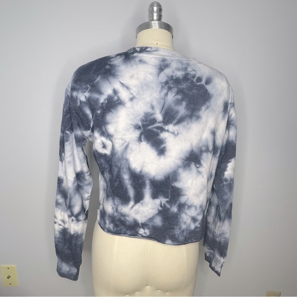 Vans Tie-Dyed Long Sleeve Sweatshirt- Blue and White- Small - Picture 6 of 7